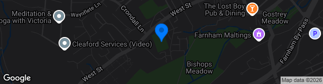Map showing The Memorial Ground Farnham