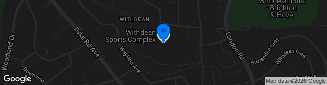 Map showing Withdean Stadium