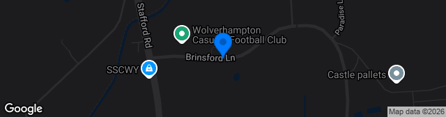 Map showing Brinsford Lane