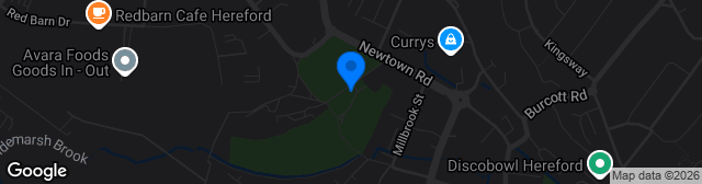 Map showing Hereford Lads Club FC County Ground