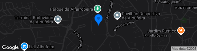 Map showing Estádio Municipal de Albufeira