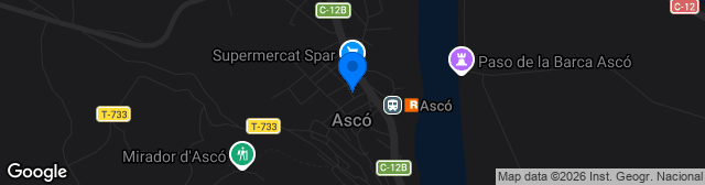 Map showing Estadio Municipal d'Ascó