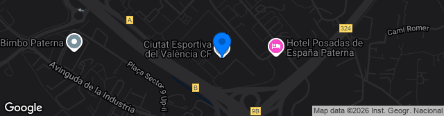 Map showing Estadio Antonio Puchades (Ciudad Deportiva Valencia)