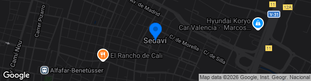 Map showing Estadio Polideportivo Municipal de Sedaví