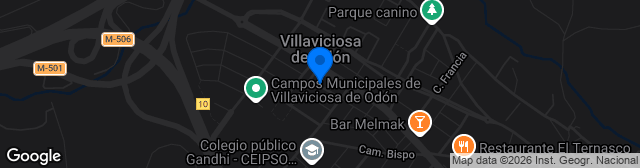 Map showing Estadio Nuevo Municipal Villaviciosa de Odón