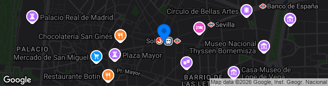 Map showing Estadio Polideportivo la Dehesa