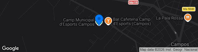 Map showing Camp Municipal d'Esports de Campos