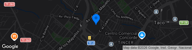 Map showing Centro Insular de Atletismo de Tenerife