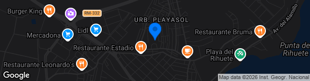 Map showing Estadio Playa Sol