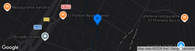 Map showing Nuevo Estadio Municipal Cuarte de Huerva