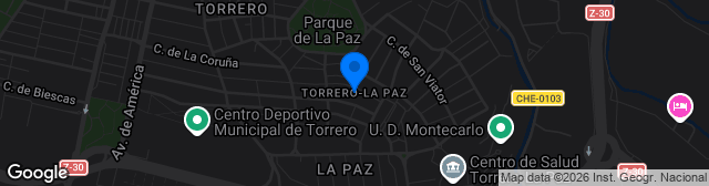 Map showing Estadio Municipal de Torrero