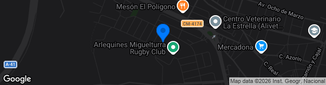 Map showing Estadio Municipal Miguelturra