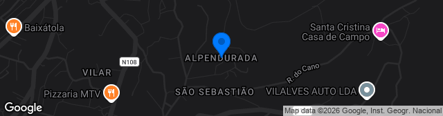 Map showing Estádio Municipal de Alpendorada