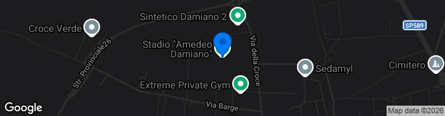 Map showing Stadio Amedeo Damiano