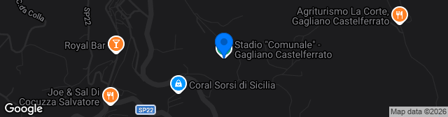Map showing Stadio Comunale Gagliano Castelferrato