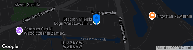 Map showing Stadion Miejski Legii Warszawa im. Marszałka Józefa Piłsudskiego