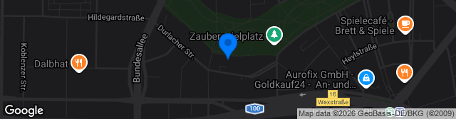 Map showing Sportanlage Volkspark Platz 1
