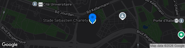 Map showing Stade Charléty