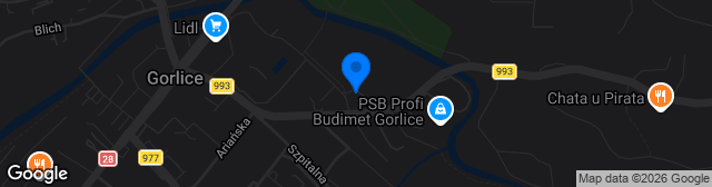 Map showing Stadion GKS Glinik w Gorlicach
