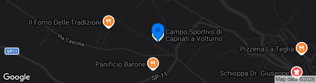 Map showing Campo Sportivo di Capriati a Volturno