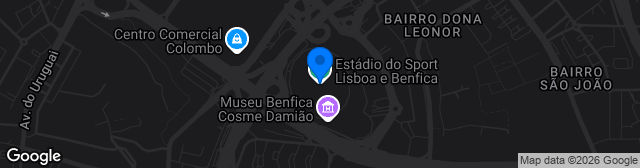 Map showing Estádio do Sport Lisboa e Benfica (da Luz)