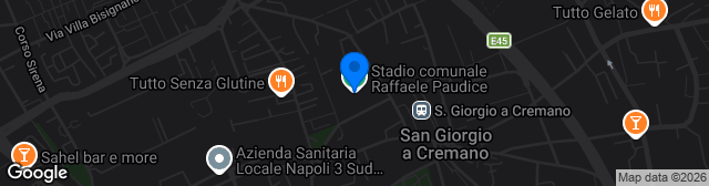 Map showing Stadio Comunale Rafaele Paudice