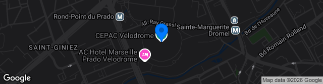 Map showing Stade Orange Vélodrome
