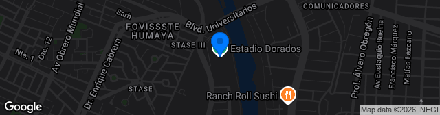 Map showing Estadio Dorados