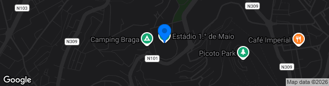 Map showing Estádio 1º de Maio
