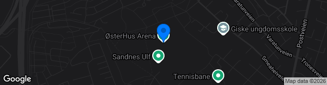 Map showing Øster Hus Arena