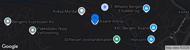 Map showing Åsane Arena