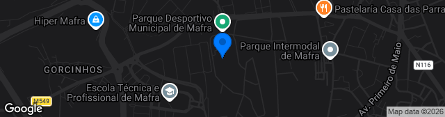 Map showing Estádio Municipal de Mafra