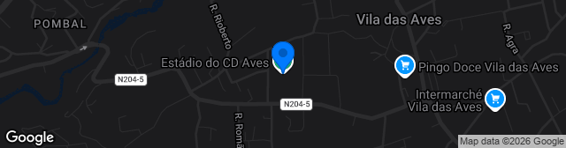 Map showing Estádio Clube Desportivo das Aves