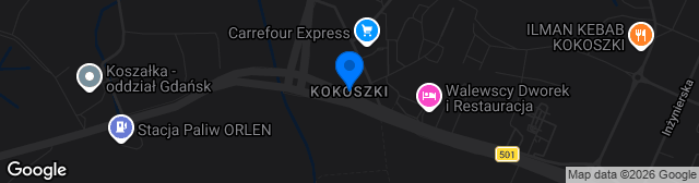 Map showing Stadion Jaguar Kokoszki