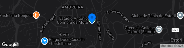 Map showing Estádio António Coimbra da Mota