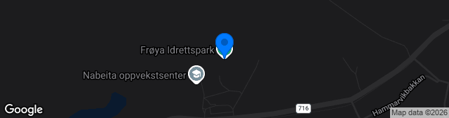 Map showing Frøya idrettspark kunstgress