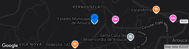 Map showing Estádio Municipal de Arouca