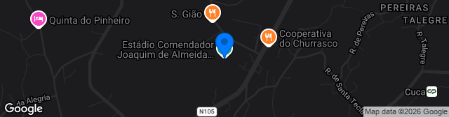 Map showing Parque Desportivo Comendador Joaquim de Almeida Freitas