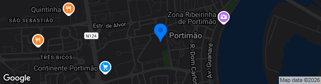 Map showing Estádio Municipal de Portimão