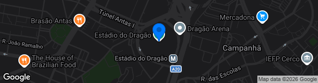 Map showing Estádio Do Dragão