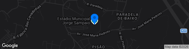 Map showing Estádio Dr. Jorge Sampaio