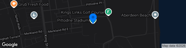 Map showing Pittodrie Stadium