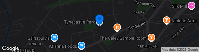 Map showing Tynecastle Park