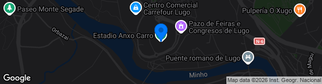 Map showing Estadio Anxo Carro