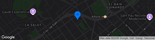 Map showing Camp Municipal de Futbol Nou Sardenya