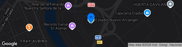 Map showing Estadio Nuevo Arcángel