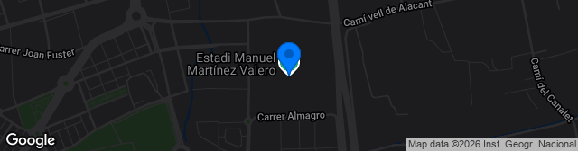 Map showing Estadio Manuel Martínez Valero