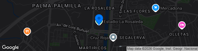 Map showing Estadio La Rosaleda