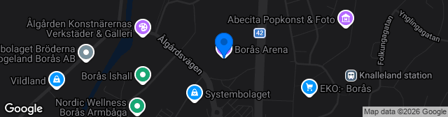 Map showing Borås Arena