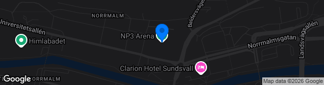 Map showing NP3 Arena